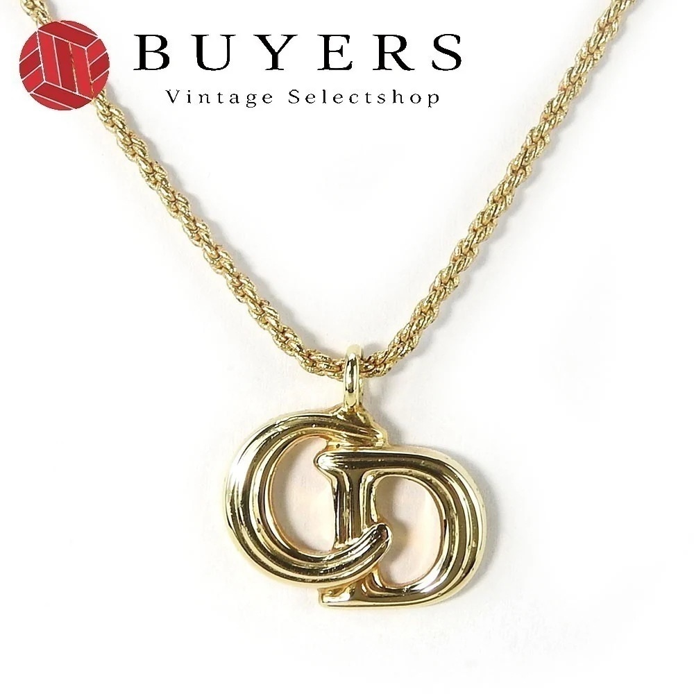 中古 ネックレス メタル ゴールド メッキ アクセサリー CDロゴ レディース 女性