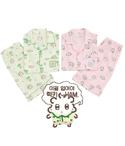 spao[男女共用][コハム] 横になってすぐに聞く半袖パジャマ2種