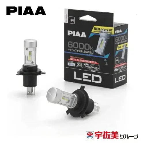 PIAA ヘッドライト/フォグランプ用 LED コントローラーレスタイプ 2個入 6000K H4 LEH180