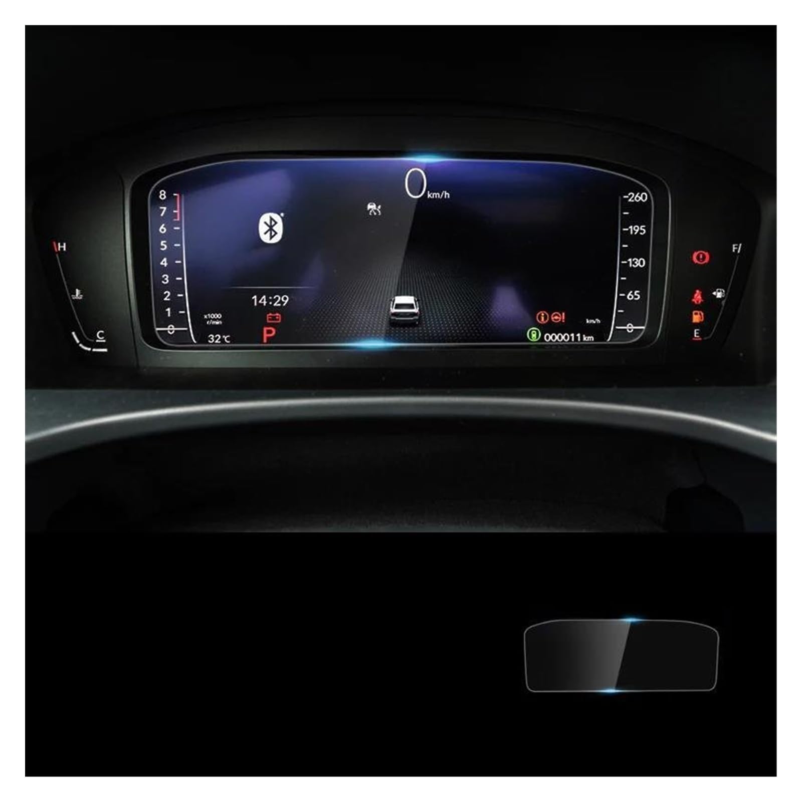 カーメーター 保護フィルム シビック 11th 世代 2021 2022 2023 強化ガラス GPS ナビゲーションスクリーンプロテクターフィルムアンチスクラッチステッカー ナビ 保護フィルム (S