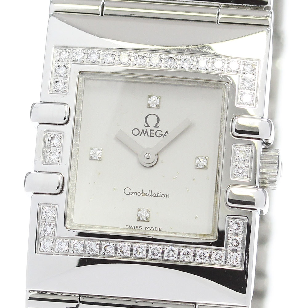 オメガ OMEGA 1528.36 コンステレーション カレ クアドラ ダイヤベゼル 4P クォーツ レディース _860051【中古】