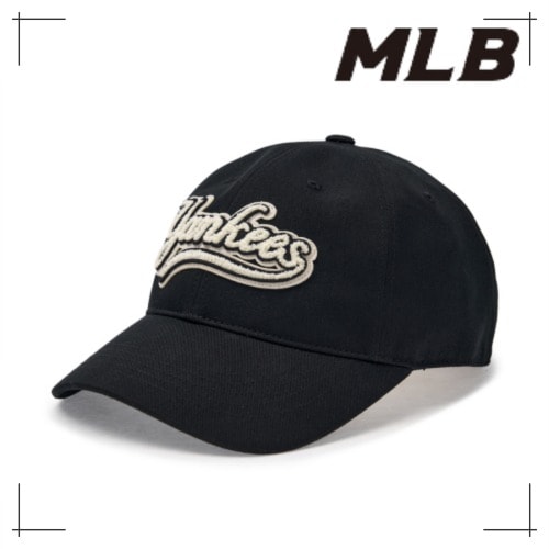 MLB公式正規品 キャップ Varsity Cultured Bookle Logo Unstruck Ball Cap NY (Black)