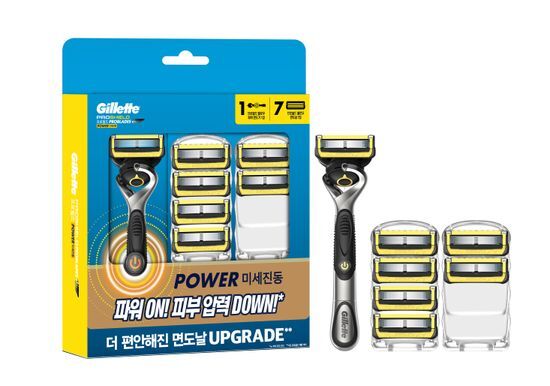 ジレット プロシールド イエロー パワー ホルダー+替刃7個入
