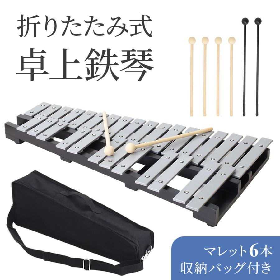 鉄琴 楽器 子供 グロッケン 卓上鉄琴 30音 マレット 4本 収納ケース付 鍵盤 初心者 演奏 練習 演奏会 路上ライブ 5歳 男子 クリスマスプレゼント