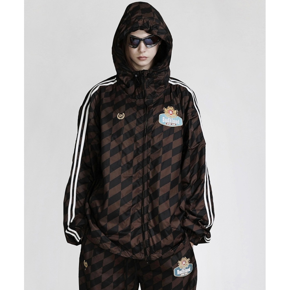 BADBLOOD ライオンクレストウィンドブロックジャケット-ブラウン