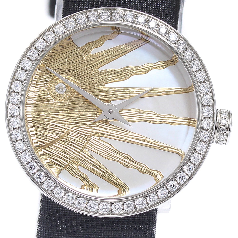 ディオール Dior CD04711X1001 ラ ディ ドゥ ディオール ローズセレスト ダイヤベゼル クォーツ レディース 箱・保証書付き_934493【中古】