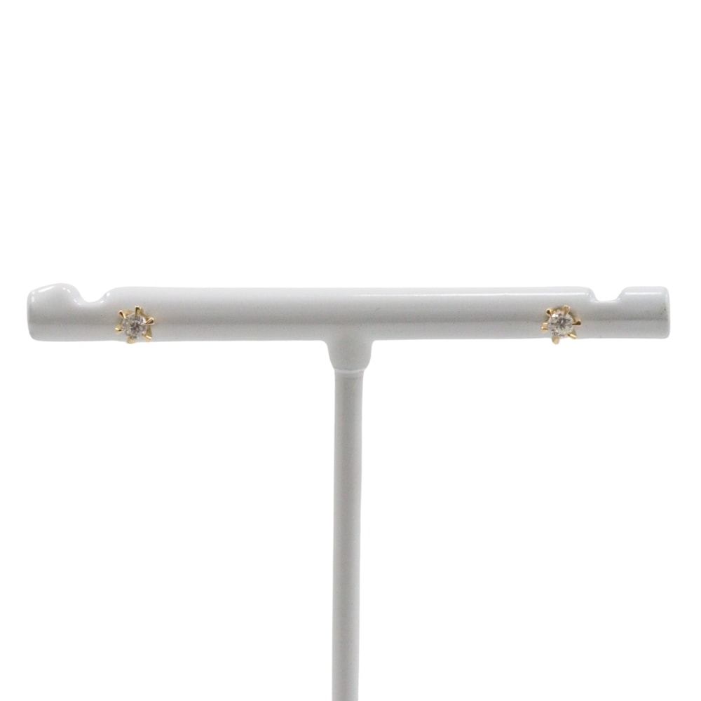 ダイヤ 0.06ct ピアス K18イエローゴールド 約0.4g レディース 中古品 Aランク