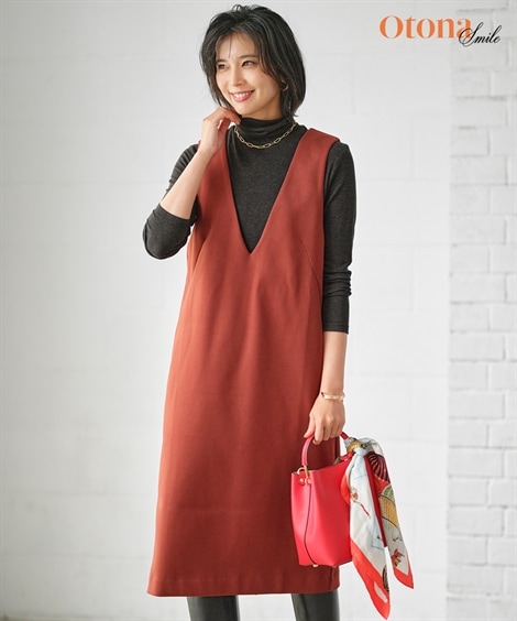 ジャンパースカート 深V Iラインジャンパースカート OtonaSMILE 9,889円