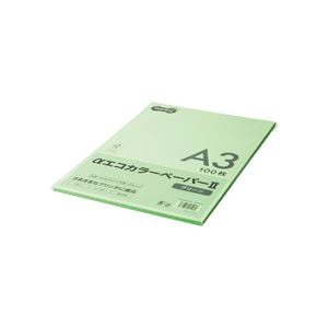 (まとめ) TANOSEE αエコカラーペーパーII A3 グリーン 少枚数パック 1冊（100枚） (×10セット) 7,600円