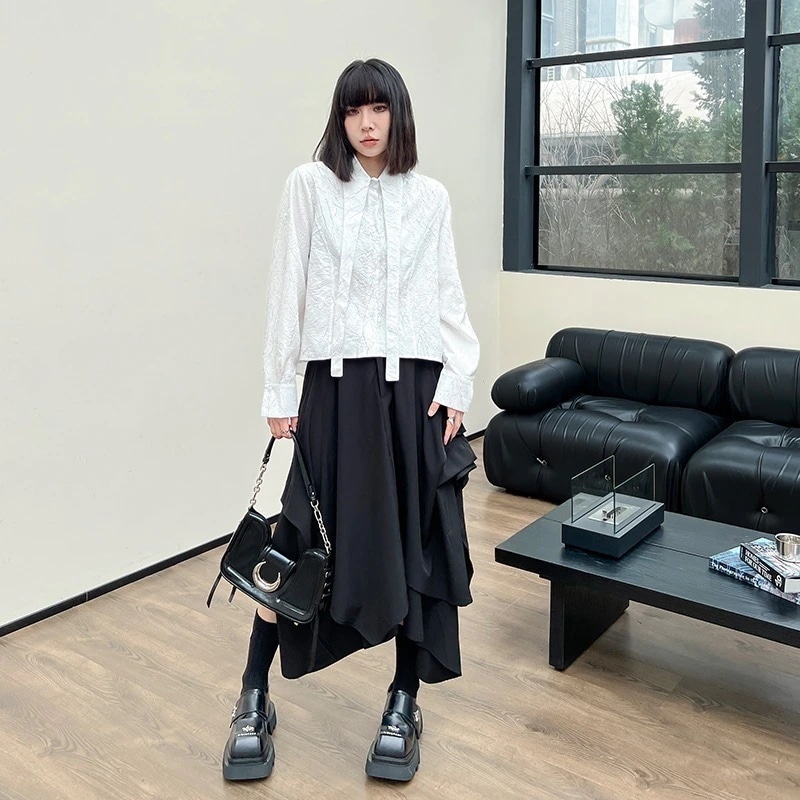 【Flower.N】シャツ/2024/春/新品/体型カバー/レディース/ショートパンツ/シャツ/ファッション/個性的//大きいサイズ