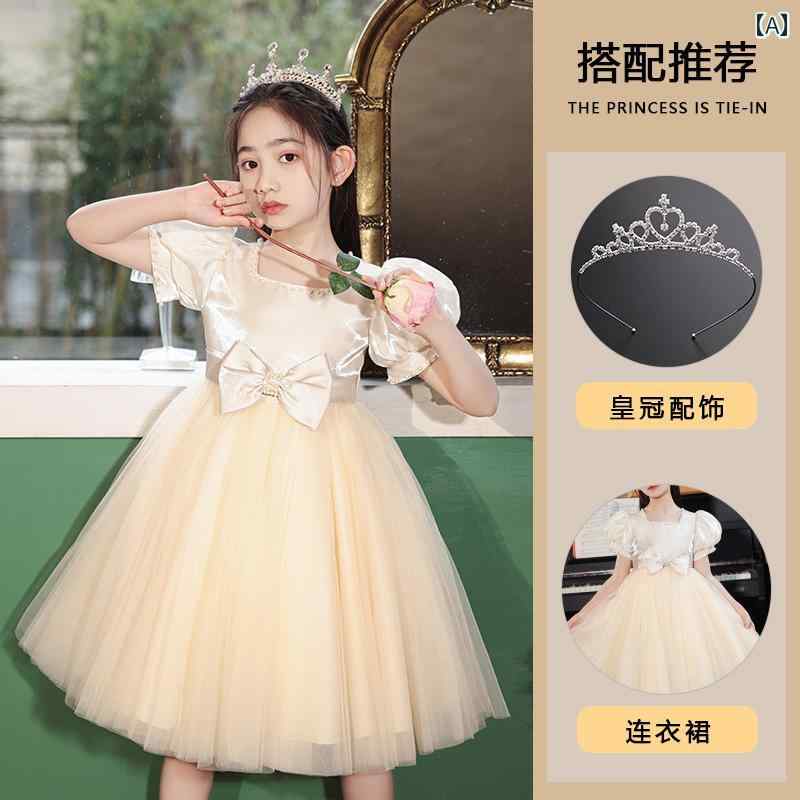 フラワーガール ドレス キッズ ジュニア ファッション 女の子 演奏会 ガール プリンセス 夏 結婚式 パフォーマンス 衣装