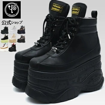 ヨースケ 厚底 スニーカー レディース ハイカット 歩きやすい 10.5cm 厚底フラット 公式SHOP特典キズ補修液付