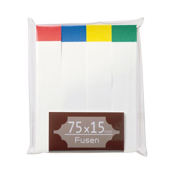 (まとめ) TANOSEE ふせん 75×15mm ホワイト（4色帯入） 1パック（4冊） (×30セット) 7,726円