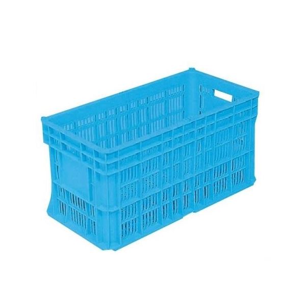 (3個セット) リステナー/網目コンテナボックス (MB-60A 穴あり) ブルー メッシュ (みかん 果物 野菜収穫 保管 保存 物流)