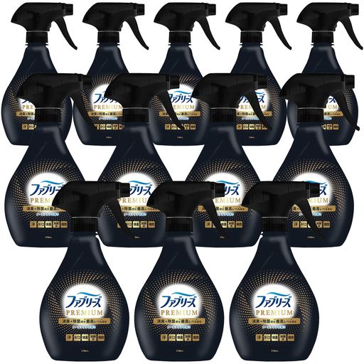 ファブリーズ 消臭スプレー PREMIUM 消臭+除菌成分最高レベル配合 衣類・布製品用消臭剤 クールアクアの香り 本体 370mL×12本 [ケース品]