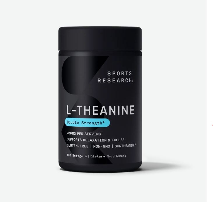 (スポーツリサーチ)L-テアニンダブルストレングス, 200mg, 120ソフトジェル