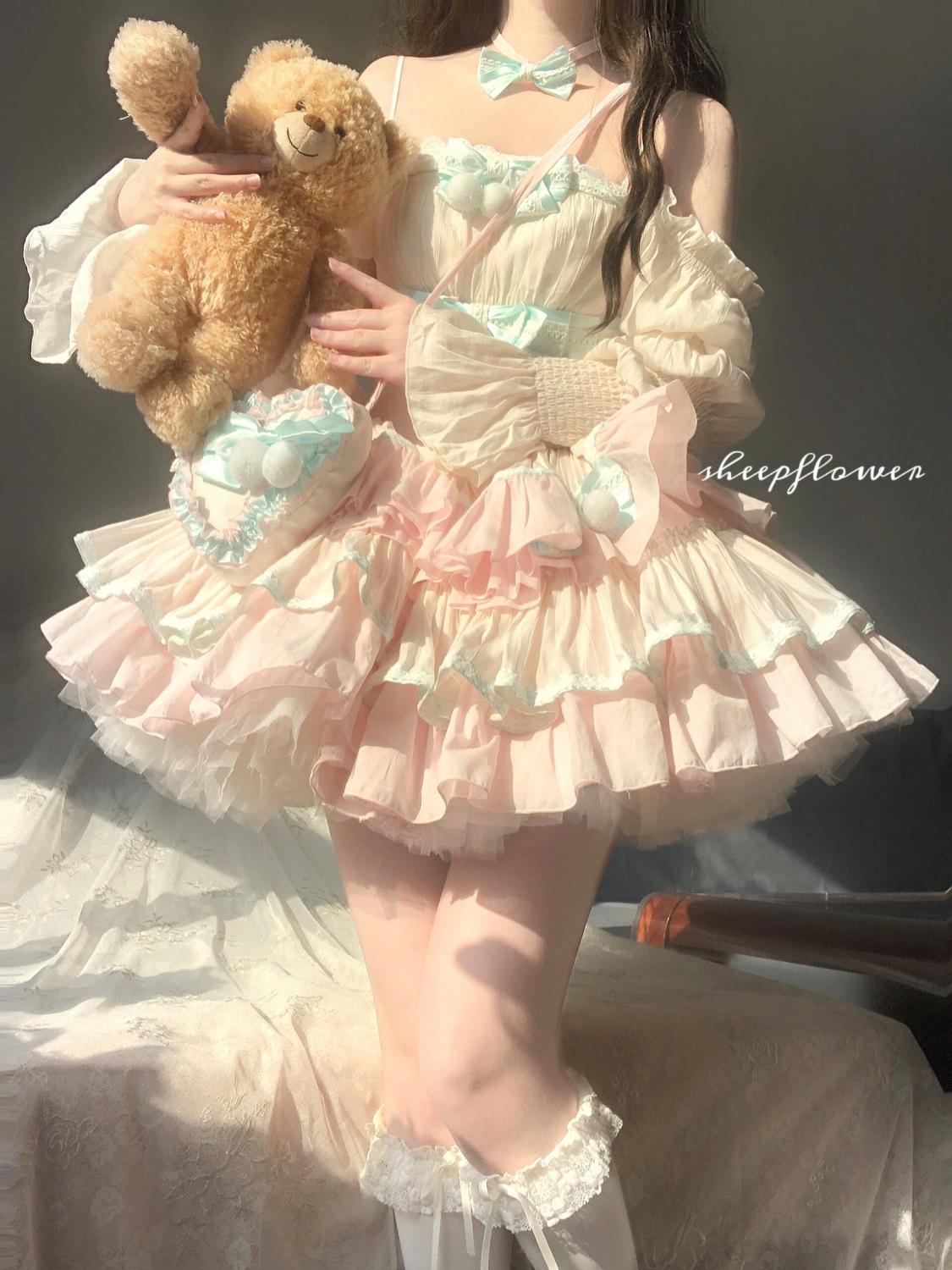 洋服 プリンセススカート ワンピース アイドルロリータ ハッカ猫 ロリータドレス ロリータ和服コスチュームコスチューム