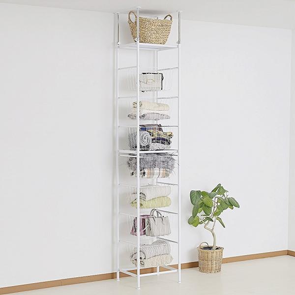 ラック 突っ張り 引き出し ハイタイプ バスケット ランドリー収納 チェスト タオルラック 水回り収納 6段