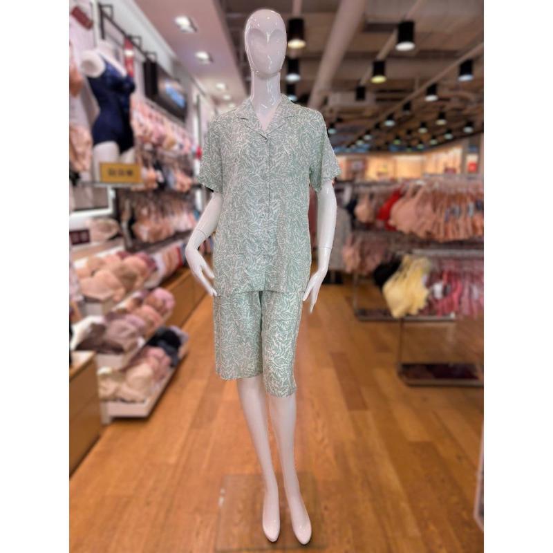 [坡州店] [] ソルブ・レーヨン・フラワー捺染女性パジャマ (GR) SPA2407W