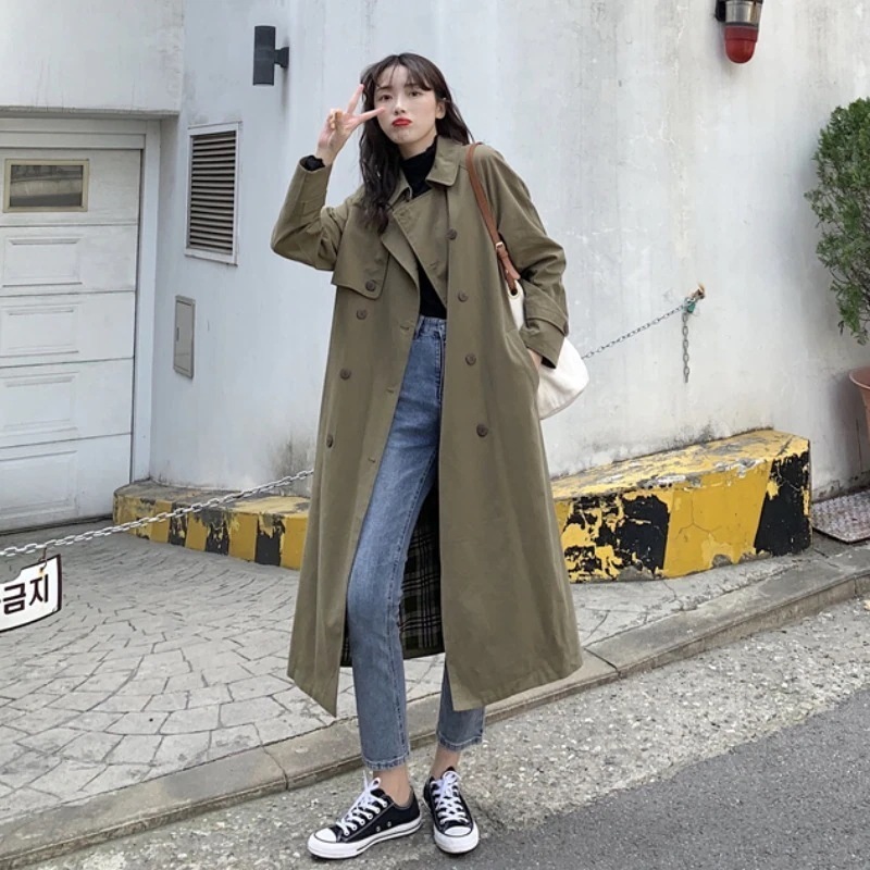スプリングコートレディーストレンチコートチェスター春カジュアルアウター2030