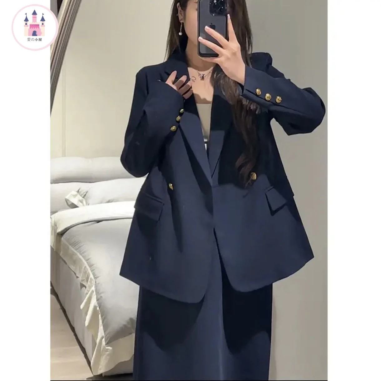 Hot!!!ぽっちゃりサイズの通勤カジュアルスーツ女性の春の新スタイルで痩せて見える