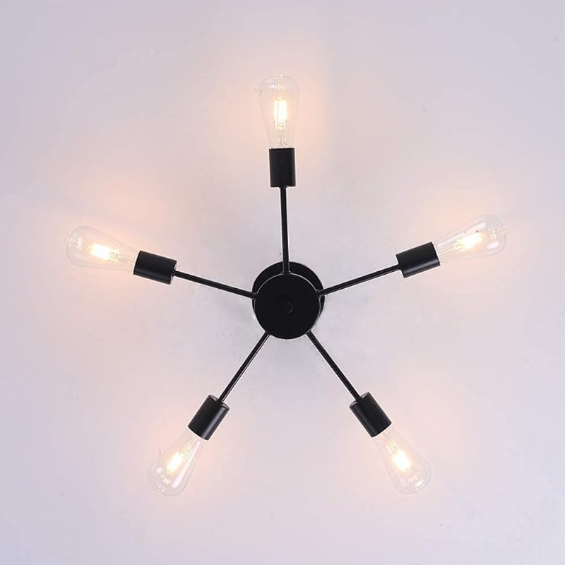 Herischen ペンダントライト 北欧 5灯 ペンダントランプ レトロ ダイニング 照明 リビング 照明 おしゃれ 吊り下げ電球 天井照明 照明器具 led 6畳 8畳 引掛け式 工事不要