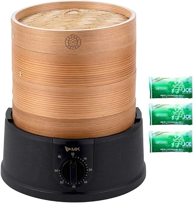 エムケー精工 電気せいろ 21cm ミニJOE3個・レシピブック付 TEGARU=SEIRO EM-215K 2段使用可能 蒸し器