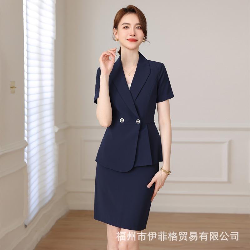 スーツ スーツ レディース 半袖 プロ服 2024夏新作 女神風 l 銀行 ホテル マネージャー 仕事服