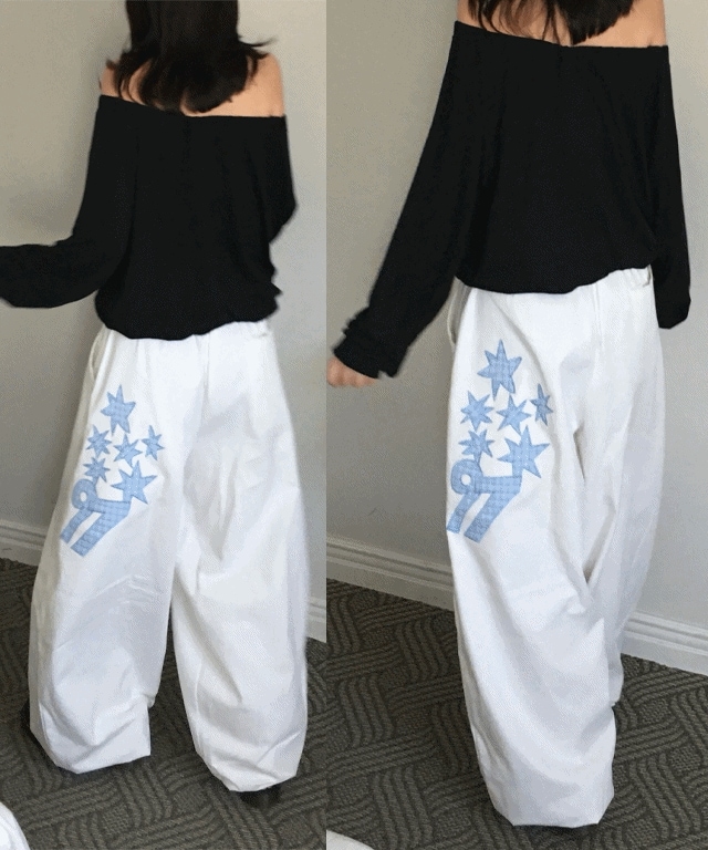 unisex チェックスター97 ストリング コットン ワイドpt (3color)