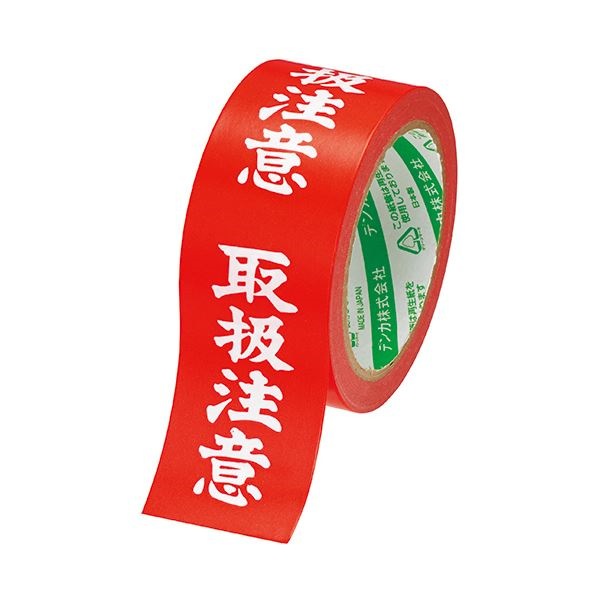 （まとめ） 電気化学工業 カラリヤンラベル 荷札テープ 取扱注意 50mm25m #595 1巻 30セット