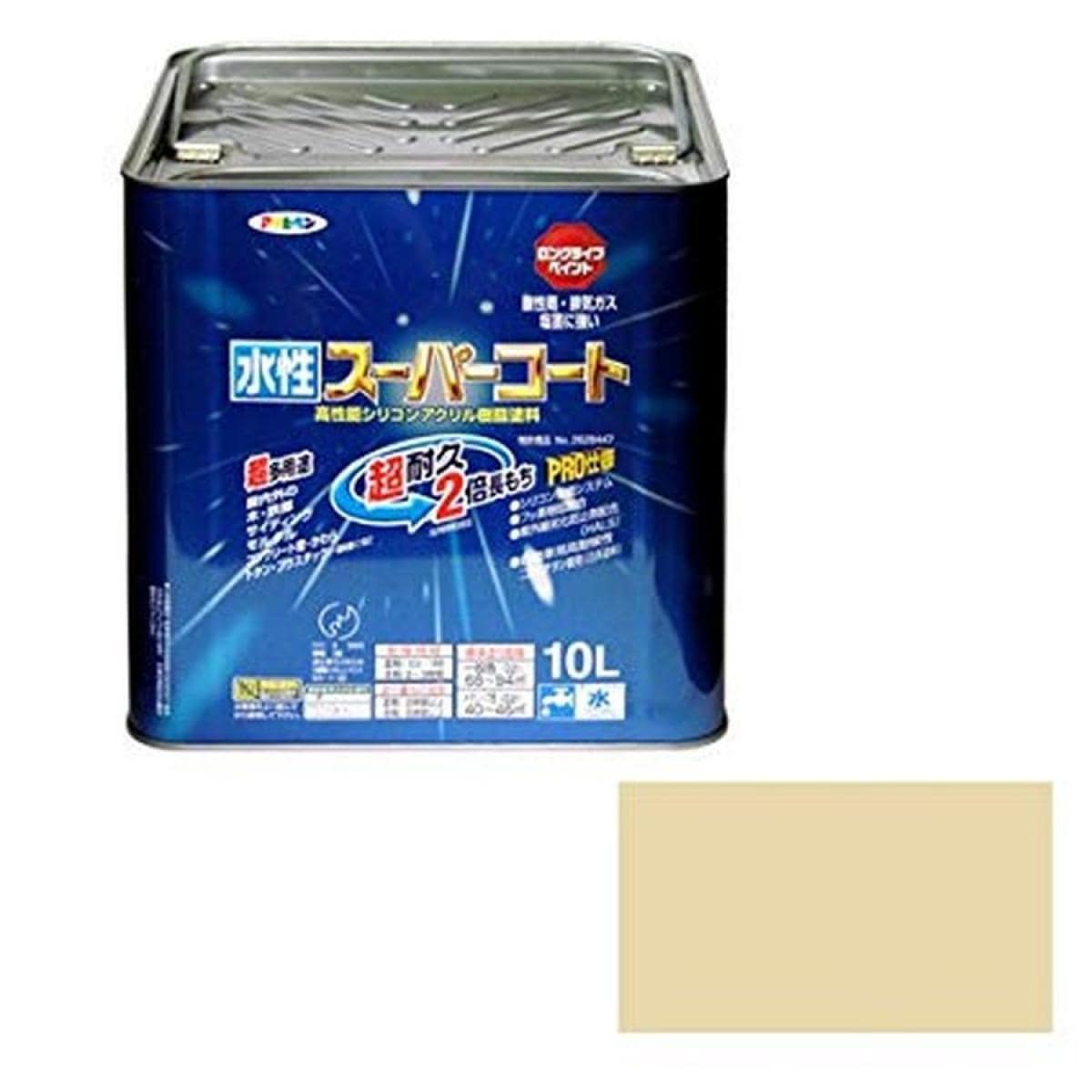 アサヒペン ペンキ 水性スーパーコート 水性多用途 ティントベージュ 10L