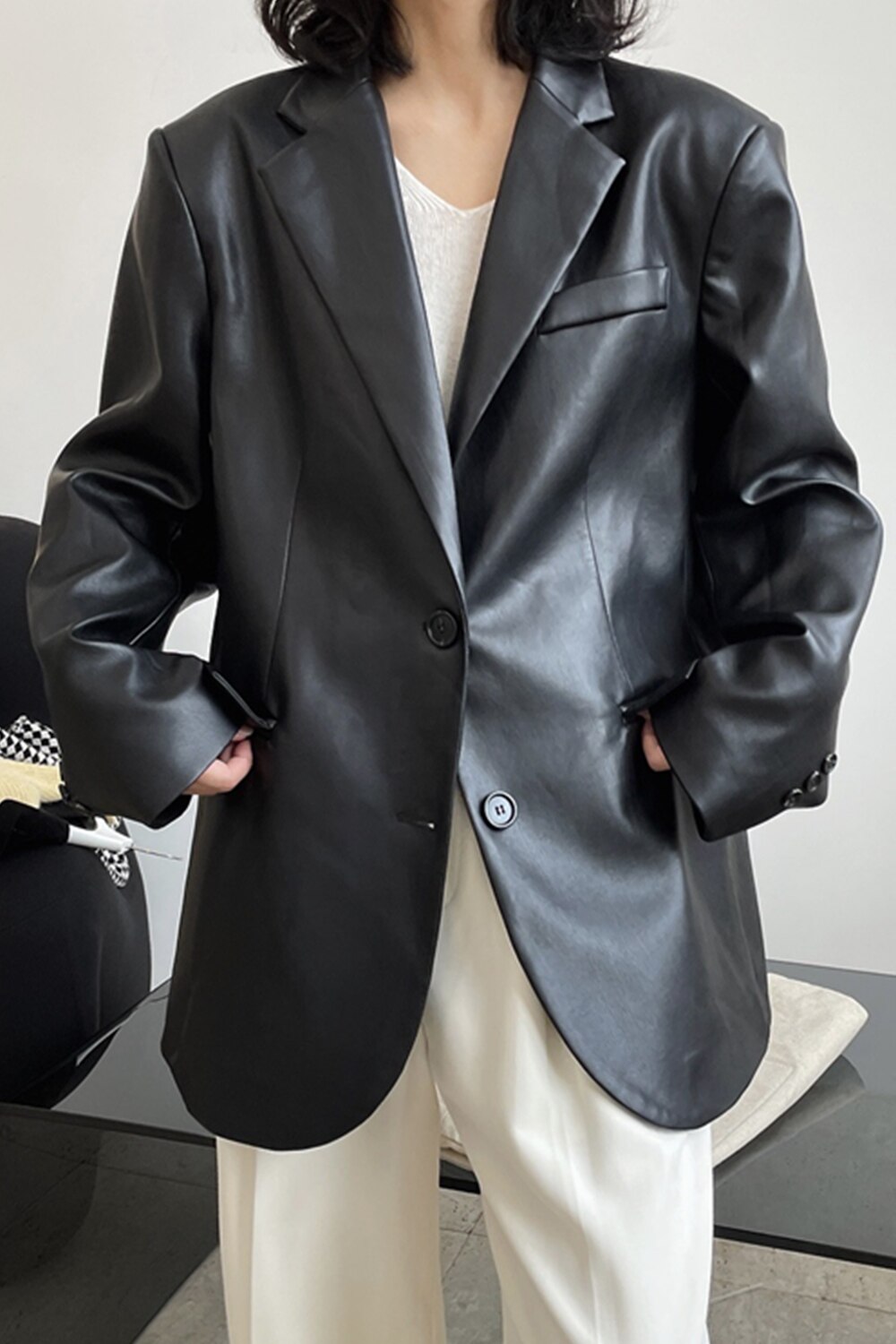 ジャケット レディース 長袖 襟付き ゆったり かっこいい クール 大人可愛い きれいめ カジュアル 大人 上品 おしゃれ お洒落 大人女子 無地 秋 冬 学生 デート お出かけ ブラック アウター