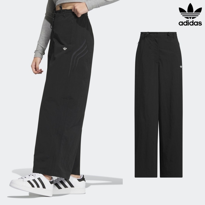 [ADIDAS] アディダス レディース アトランタ ワイド トラック パンツ / BLACK