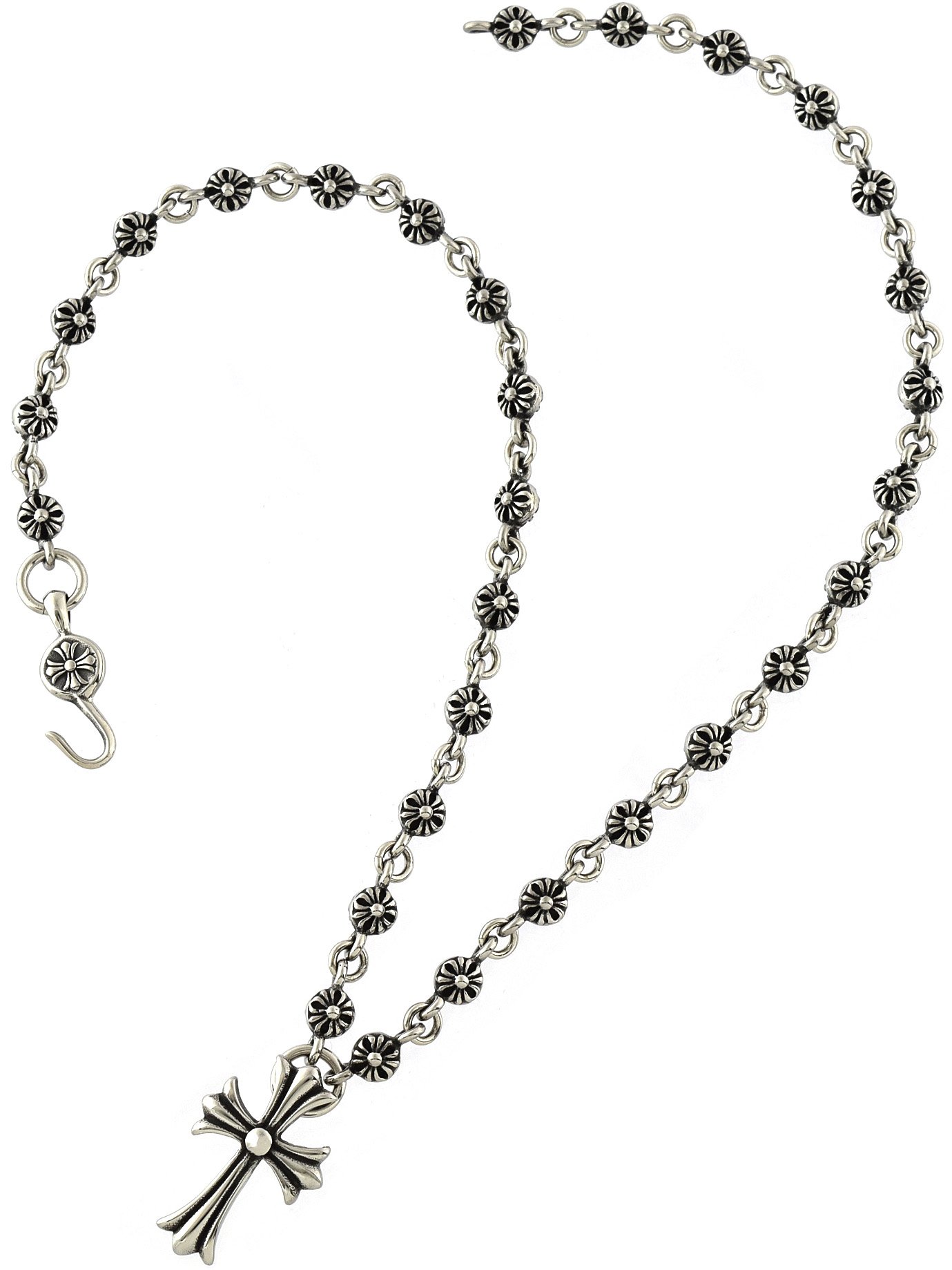 [D.E.E.D] ステンレス シルバーアクセサリー メンズ ネックレス クロス 十字架 クロスボール 316L