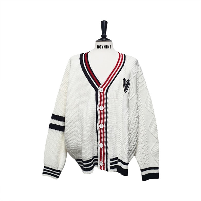 ホワイトアンバランスカーディガン - 韓国芸能人協賛