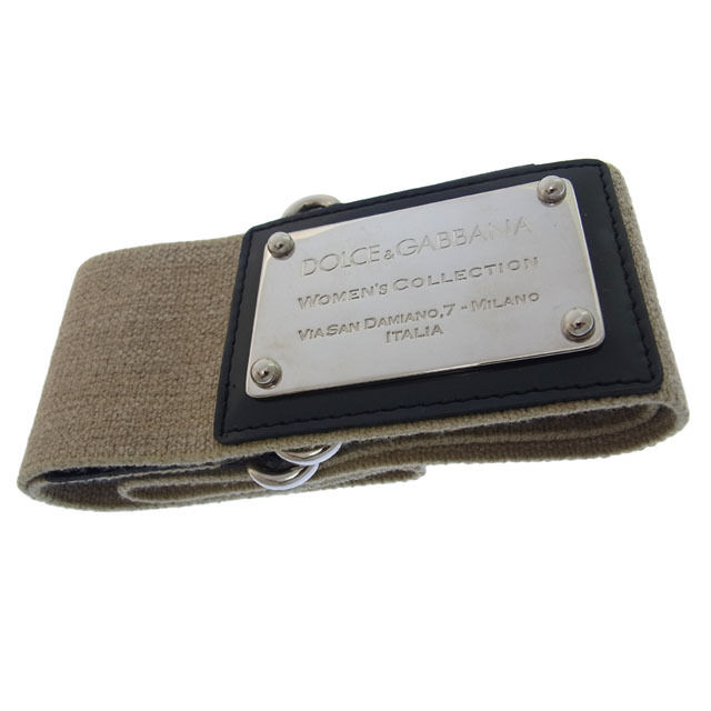 ベルト ウエストベルト ロゴ入プレート 75CM-30INCH ベージュ ブラック シルバー 中古