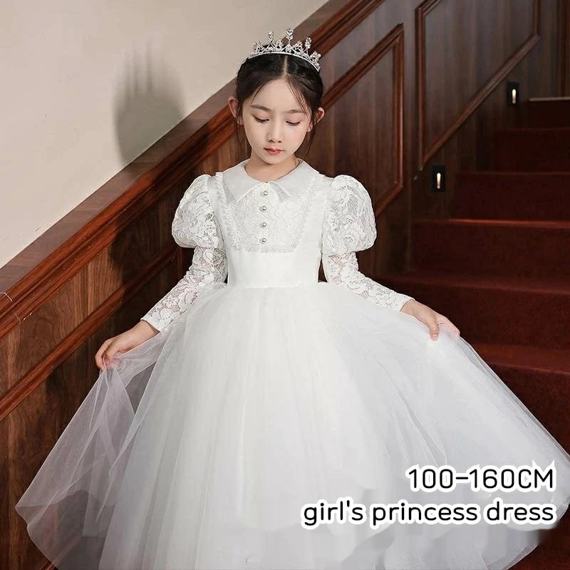 子供ドレス 女の子 ピアノ 発表会 レースドレス ワンピース ワンピース お姫様　子 供 ドレス プリンセスドレス 結婚式 フォーマル 子ども ロングドレス キッズ 七五三 ジュニア c-lifu-6