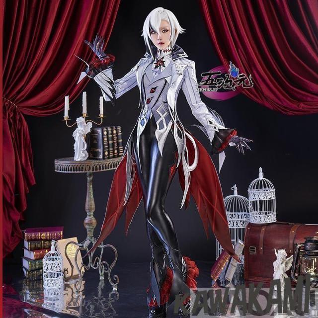 五次元　基萌　原神　コスプレ　アルレッキーノ 召使　衣装　ウィッグ　靴　追加可能