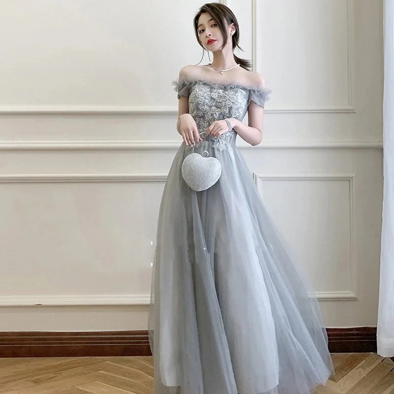 ウェディングドレスロング丈ワンピースドレスプリンセスドレスイブニングドレスAラインブライドメイドドレス花嫁ドレス飲み会結婚式披露宴演奏会用