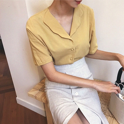 2018年夏の新作ウェーブサマーブラウス送料無料韓流ブーム2PER 5,106円