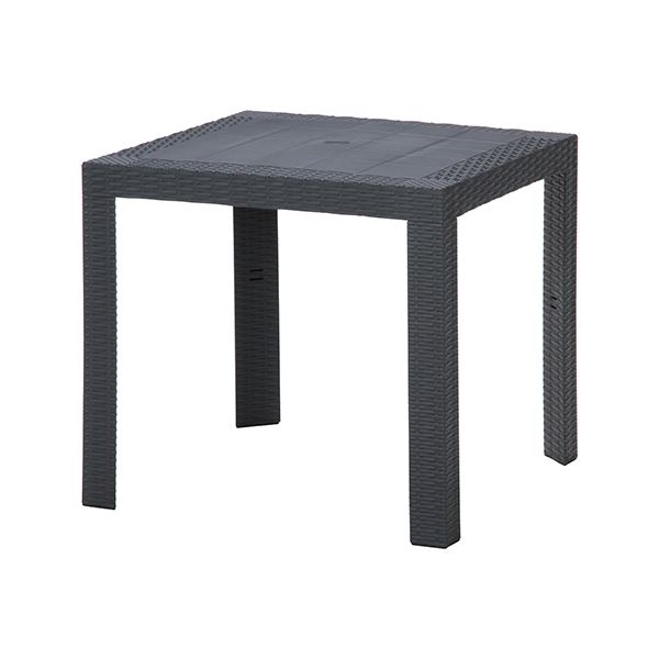 ガーデンテーブル/園芸用品 幅80cm 角 ブラック 幅80奥行80高さ72cm 防汚機能 プラスチック 組立品