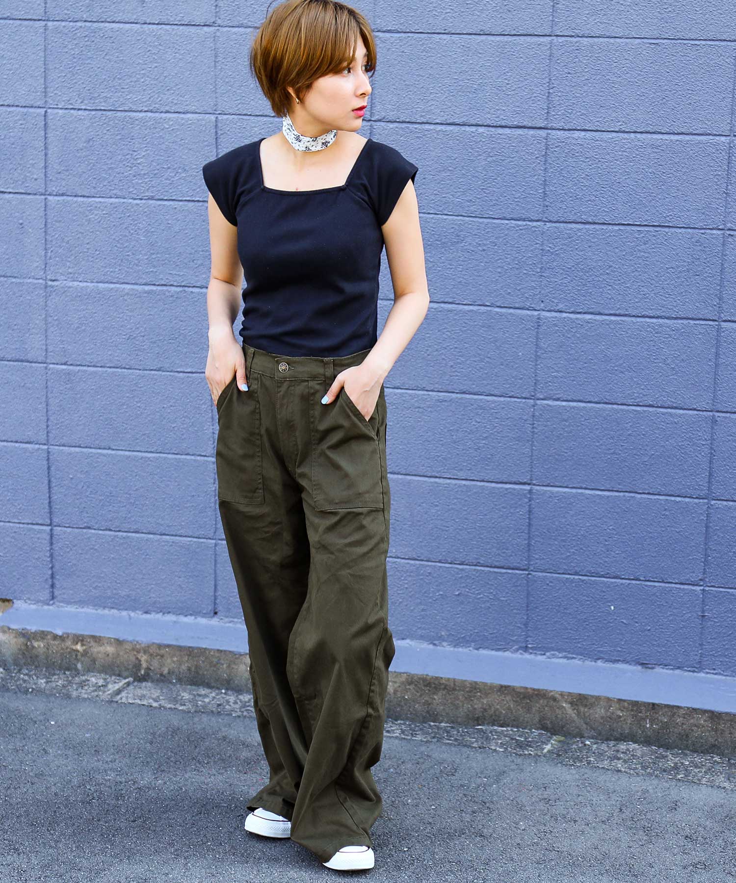 ツイル デニム ベイカーパンツ レディース ワイドパンツ ベイカー デニムパンツ チノ チノパン チノパンツ カーゴパンツ ロング ロングパンツ ワイド ボトム ボトムス M L LL 3L 4L