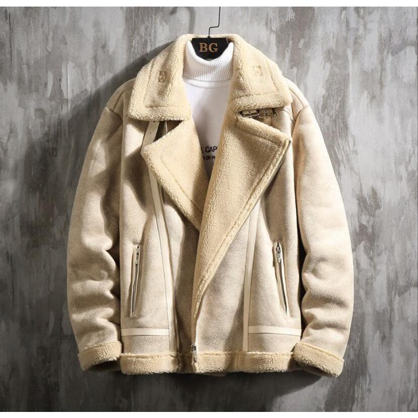 メンズ ムートンコート 格好良い 裏起毛 2色 人気 上品 暖かい ショート丈 Pコート 厚手 防寒着 保温 通勤 軽量 OL 防風 ゆったり 冬服 アウター M-3XL