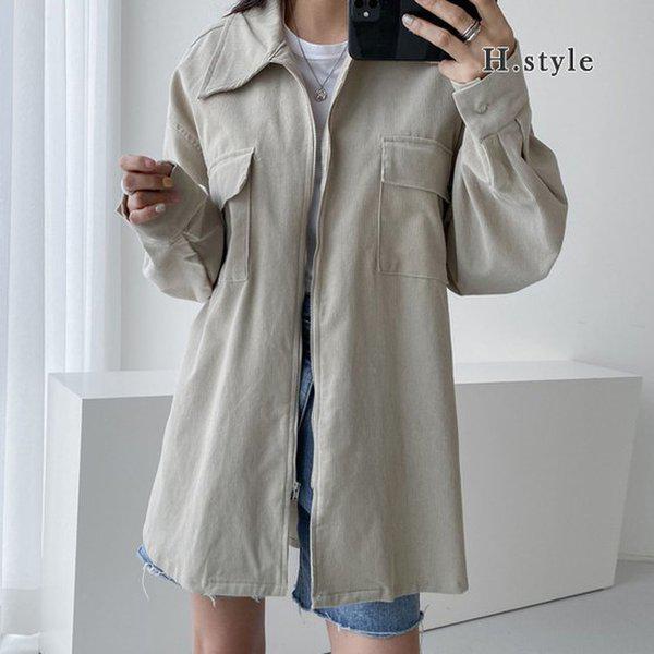 HスタイルOTコーデュロイシャツジャケット/春の新商品/ジャケット/JK/ジャンパー/コート/サファリ/野戦/カーディガン/アウター/端境期