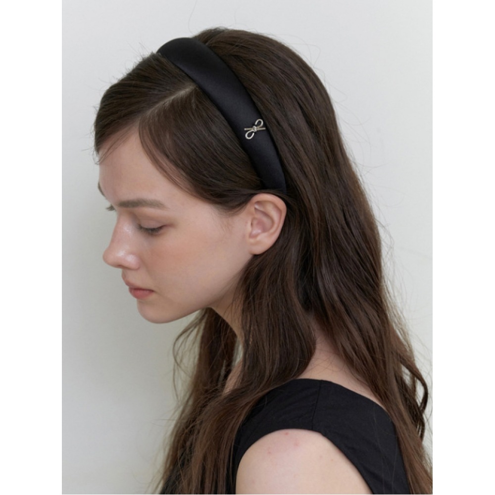 KINDABABY クラシックリボンポイントヘッドバンド-ブラック