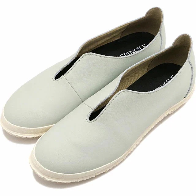 フラットシューズ [SP1826-08] SP-1826 レディース 日本製 カウレザー スリッポン Light-Gray 正規取扱店