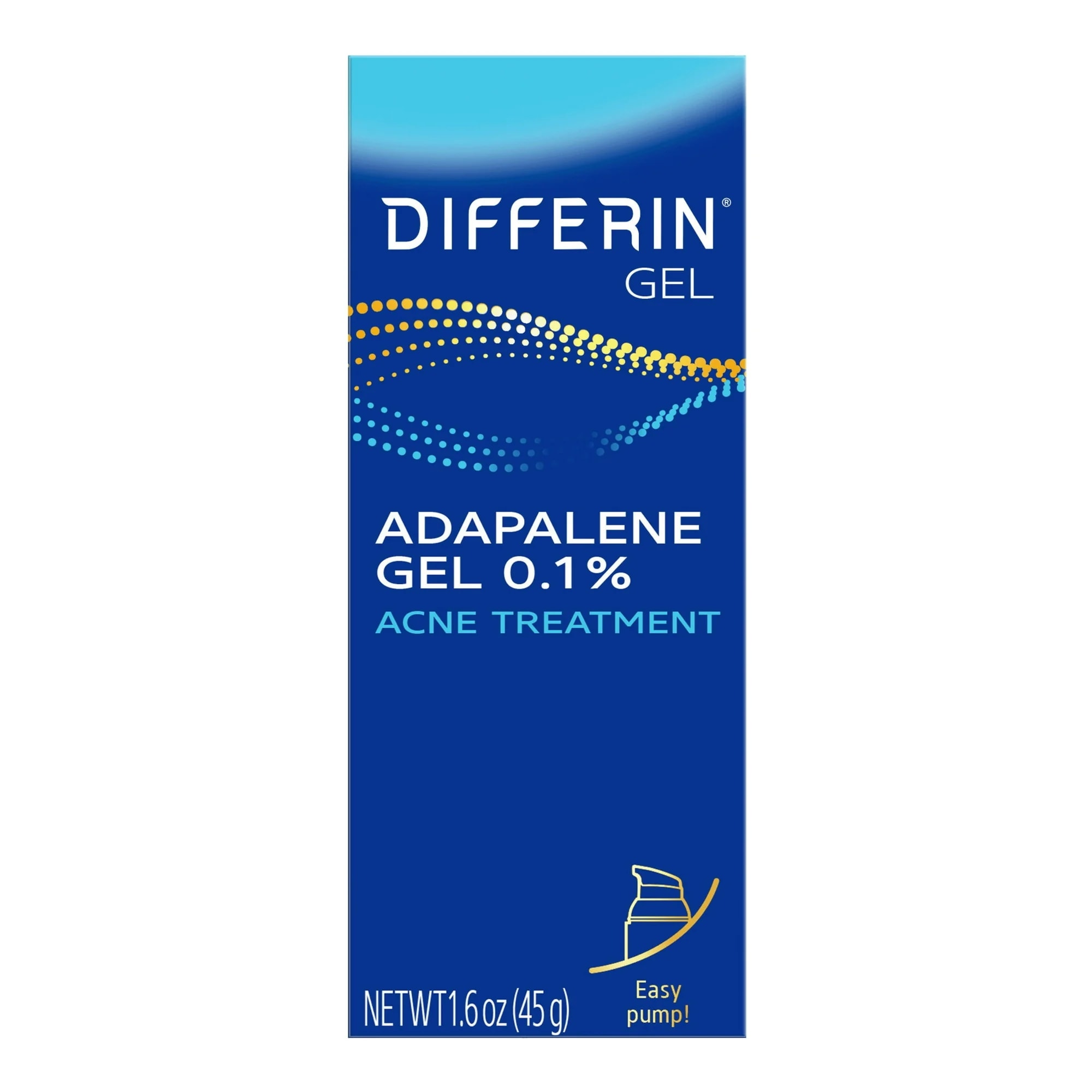Differin ニキビ治療ジェルの違いAdapalene 0.1%のレチノイド治療1.6oz（45g）ポンプ