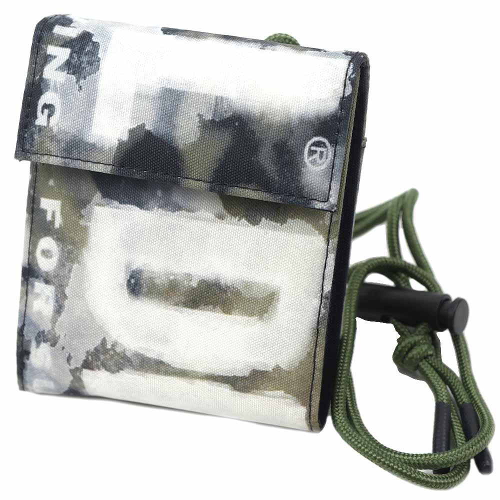 ディーゼル 二つ折り財布 小銭入れあり ストラップ付き ポリエステル カーキ DIESEL RAVE BI-FOLD VELCRO X09907 P6339 T7223 X09907-P6339-T7