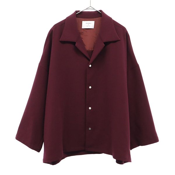 オープンカラー スナップボタン ジャケット 2 パープル メンズ