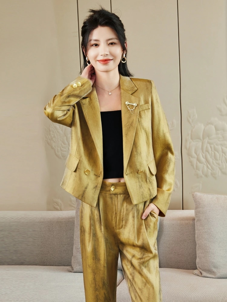 スーツ セットアップ レディース 春秋 短丈 小柄 ビジネス フォーマル 高級感